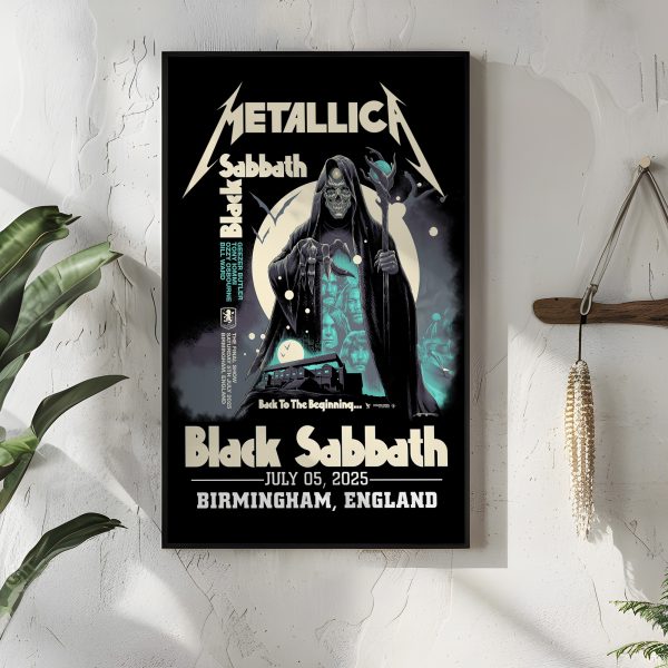 Metallica M72 World Tour Poster – July 5 2025 Birmingham England | Villa Park Setlist Canvas Wall Art