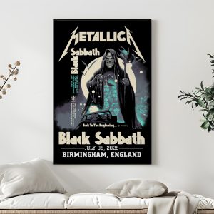 Metallica M72 World Tour Poster July 5 2025 Birmingham England Villa Park Setlist Canvas Wall Art 5 - Metbrick.com