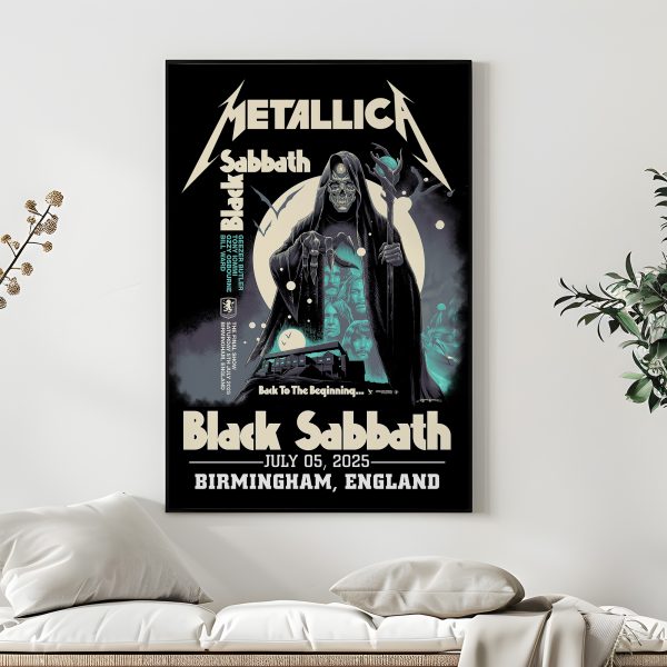 Metallica M72 World Tour Poster – July 5 2025 Birmingham England | Villa Park Setlist Canvas Wall Art