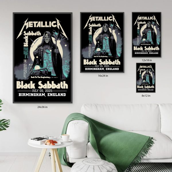 Metallica M72 World Tour Poster – July 5 2025 Birmingham England | Villa Park Setlist Canvas Wall Art