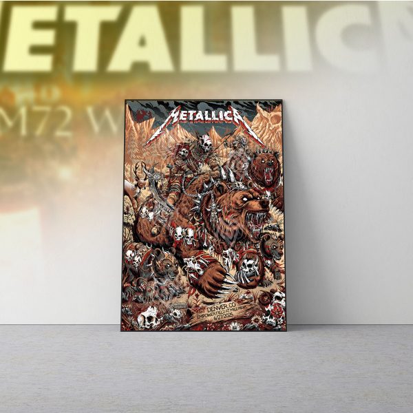 Metallica M72 World Tour Poster – June 27 2025 Denver Empower Field Night 1 Setlist | Wild Warrior Canvas Wall Art by F4D Studios