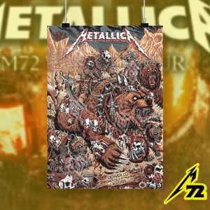 Metallica M72 World Tour Poster – June 27 2025 Denver Empower Field Night 1 Setlist | Wild Warrior Canvas Wall Art by F4D Studios