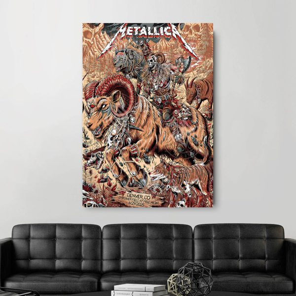 Metallica M72 World Tour Poster – June 29 2025 Denver Empower Field Night 2 | “No Repeat Weekend” Warrior Canvas Wall Art
