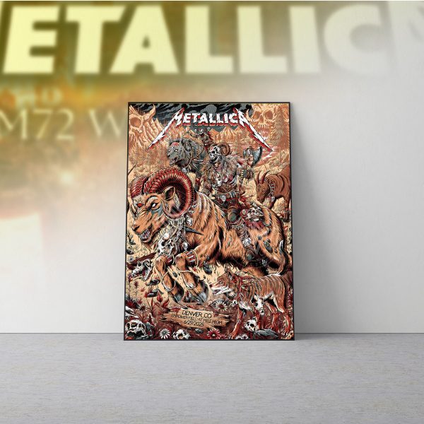 Metallica M72 World Tour Poster – June 29 2025 Denver Empower Field Night 2 | “No Repeat Weekend” Warrior Canvas Wall Art