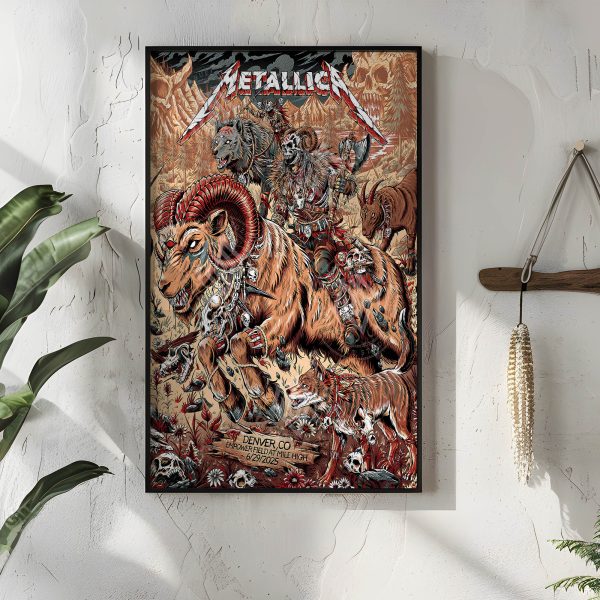 Metallica M72 World Tour Poster – June 29 2025 Denver Empower Field Night 2 | “No Repeat Weekend” Warrior Canvas Wall Art