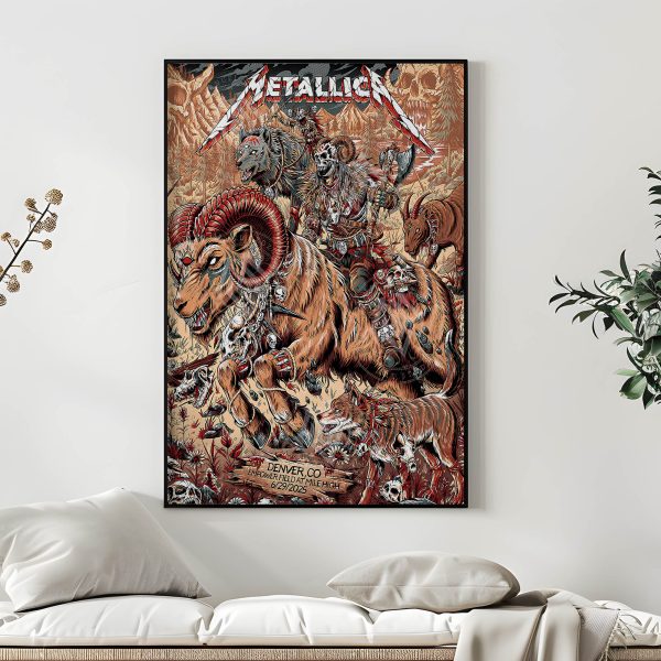 Metallica M72 World Tour Poster – June 29 2025 Denver Empower Field Night 2 | “No Repeat Weekend” Warrior Canvas Wall Art