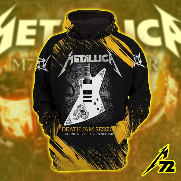 Metallica Death Jam Session 3D Hoodie – Tuning Up Hell Edition Since 1981