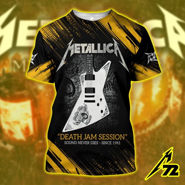 Metallica Death Jam Session 3D T-Shirt – Tuning Up Hell Edition Since 1981