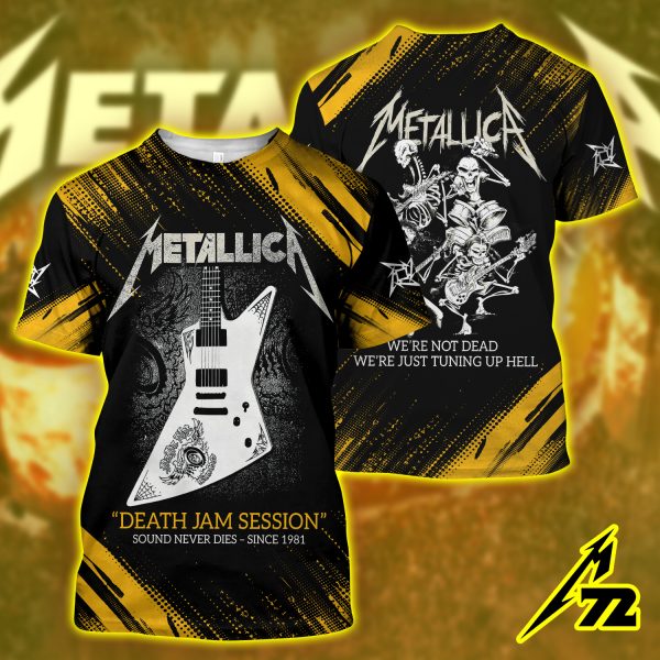 Metallica Death Jam Session 3D T-Shirt – Tuning Up Hell Edition Since 1981