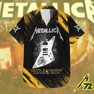 Metallica Death Jam Session Hawaiian Shirt We Re Just Tuning Up Hell Since 1981 1 - Metbrick.com