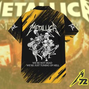 Metallica Death Jam Session Hawaiian Shirt We Re Just Tuning Up Hell Since 1981 2 - Metbrick.com