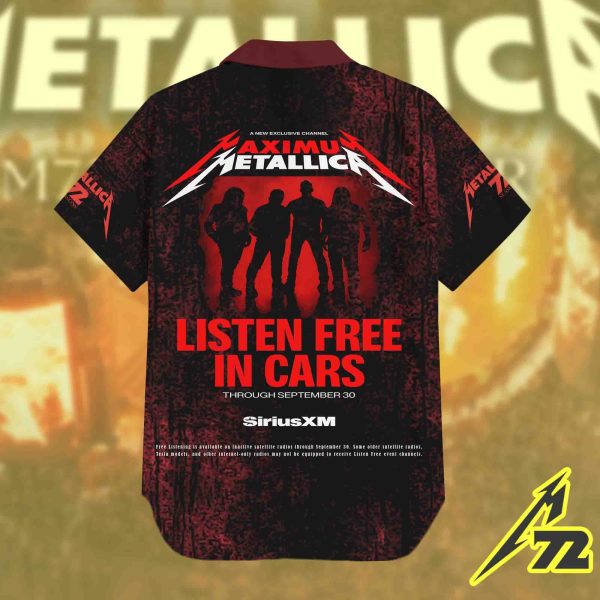 Maximum Metallica SiriusXM Listen Free In Cars AOP Premium Hawaiian Shirt Through September 30