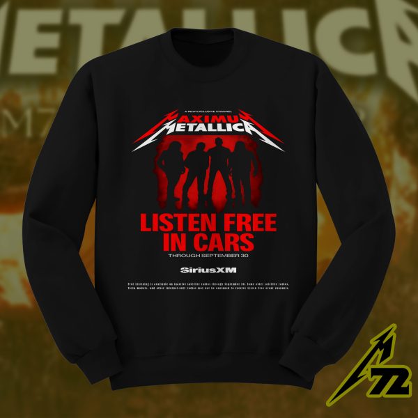 Maximum Metallica SiriusXM Promotional AOP Unisex Sweatshirt Listen Free