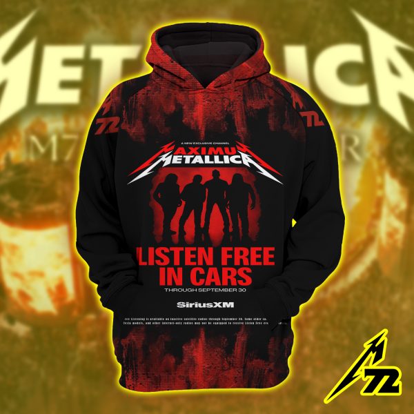 Metallica “Listen Free in Cars” SiriusXM Hoodie Through September 30