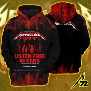 Metallica Unisex Raglan Hoodie: Listen Free in Cars Special Offer