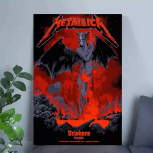 Metallica M72 Brisbane Australia 2025 Canvas Poster Ken Taylor Tour Art Print Suncorp Stadium Nov 12 Img2 - Metbrick.com