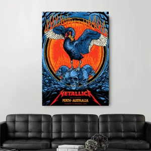 Metallica M72 Perth 2025 Poster Optus Stadium Nov 1 Collectible Art Print By Ben Brown 2 - Metbrick.com