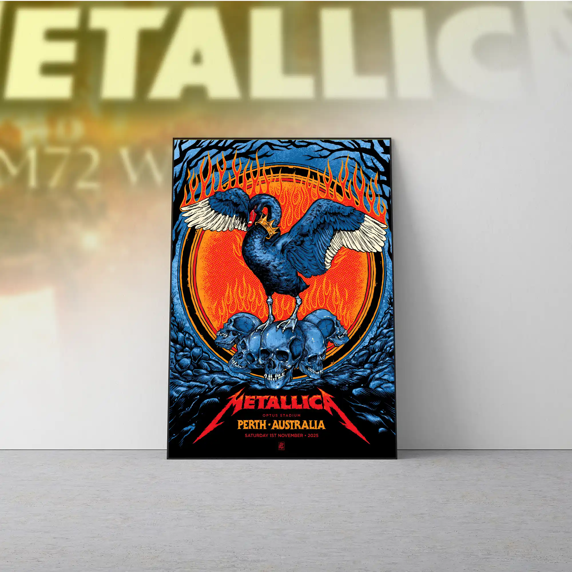Metallica M72 Perth 2025 poster Optus Stadium (Nov 1) Collectible Art Print by Ben Brown Metallica M72 Perth 2025 poster Optus Stadium (Nov 1) Collectible Art Print by Ben Brown