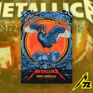 Metallica M72 Perth 2025 poster Optus Stadium (Nov 1) Collectible Art Print by Ben Brown