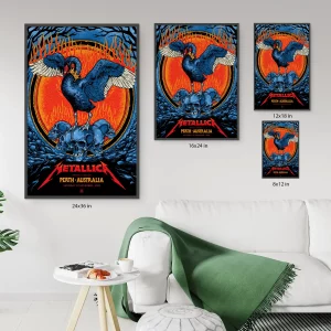 Metallica M72 Perth 2025 Poster Optus Stadium Nov 1 Collectible Art Print By Ben Brown 6 - Metbrick.com