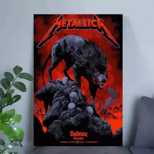 Metallica M72 Sydney 2025 Canvas Poster – Exclusive Tour Artwork