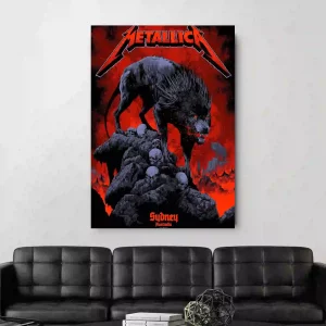 Metallica M72 Sydney 2025 Canvas Poster Ken Taylor Exclusive Tour Artwork Accor Stadium Nov 15 Img3 - Metbrick.com