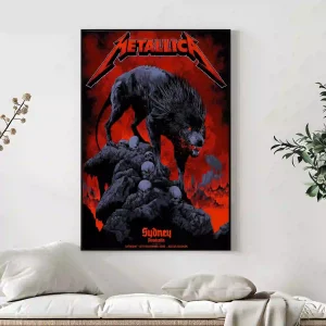 Metallica M72 Sydney 2025 Canvas Poster Ken Taylor Exclusive Tour Artwork Accor Stadium Nov 15 Img6 - Metbrick.com