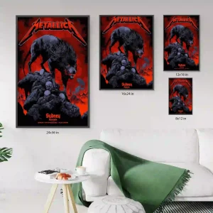 Metallica M72 Sydney 2025 Canvas Poster Ken Taylor Exclusive Tour Artwork Accor Stadium Nov 15 Img7 - Metbrick.com