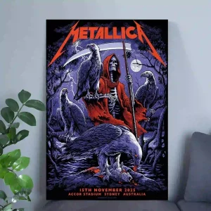 Metallica M72 Sydney Concert Poster Canvas – Accor Stadium Print
