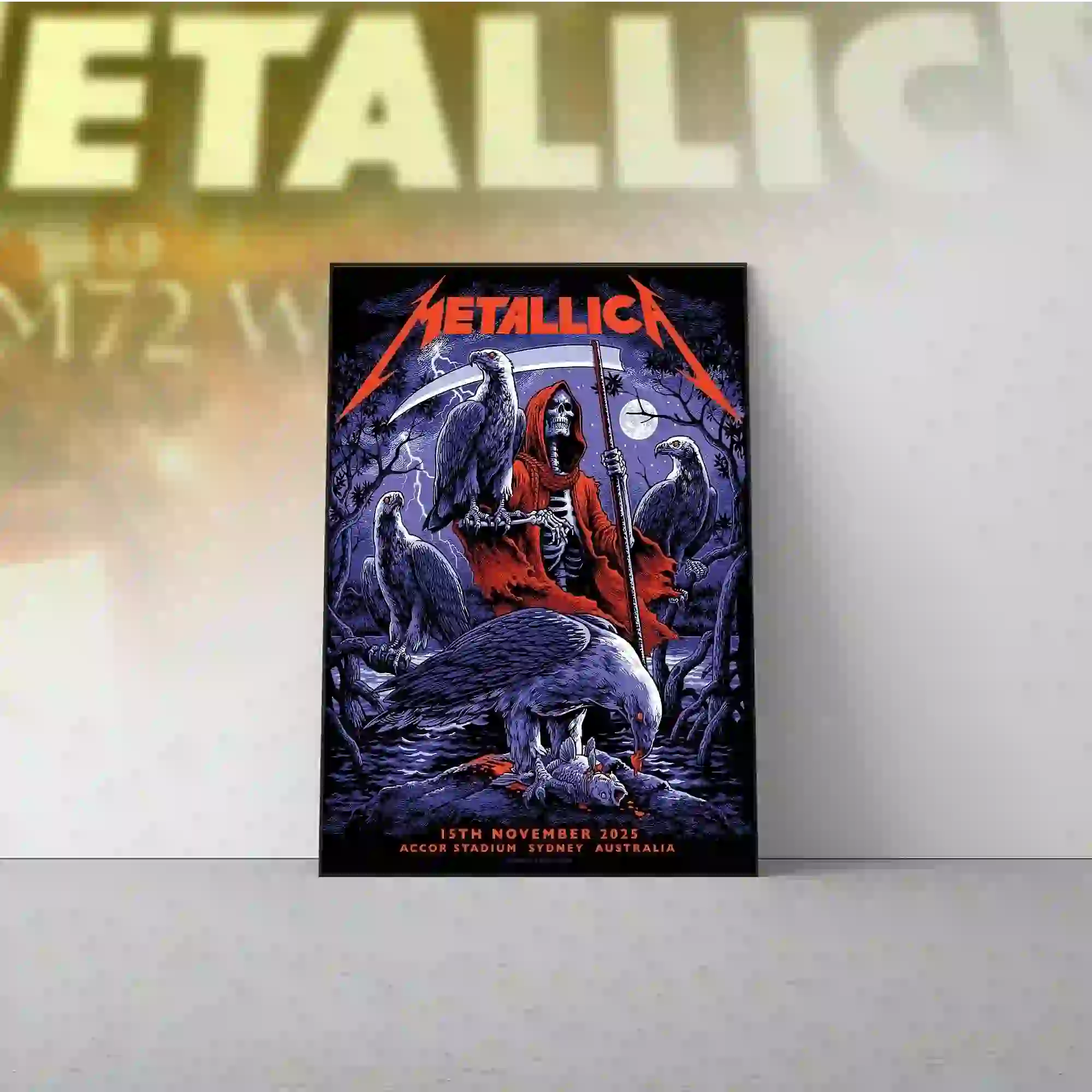 Metallica M72 Sydney Concert Poster Canvas – Accor Stadium (Nov 15, 2025) by Elia Sabet Metallica M72 Sydney Concert Poster Canvas – Accor Stadium (Nov 15, 2025) by Elia Sabet