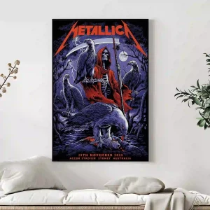Metallica M72 Sydney Concert Poster Canvas Accor Stadium Nov 15 2025 By Elia Sabet 5 - Metbrick.com