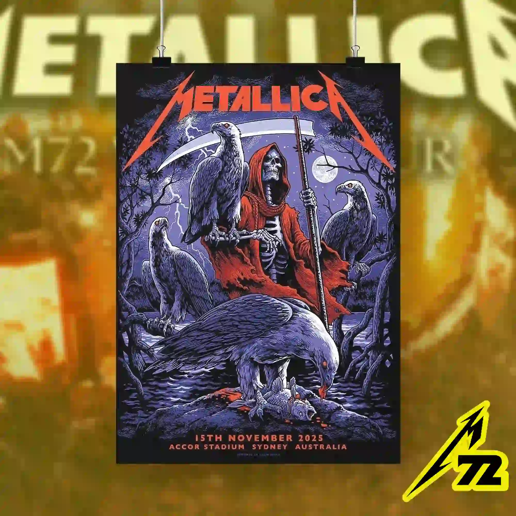 Metallica M72 Sydney Concert Poster Canvas – Accor Stadium (Nov 15, 2025) by Elia Sabet Metallica M72 Sydney Concert Poster Canvas – Accor Stadium (Nov 15, 2025) by Elia Sabet