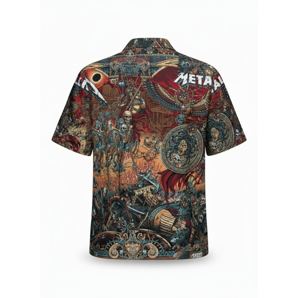 Bold Metallica Tour Athens Greece Olympic Stadium May 9 2026 Hawaiian Shirt Dark Tones 2 - Metbrick.com