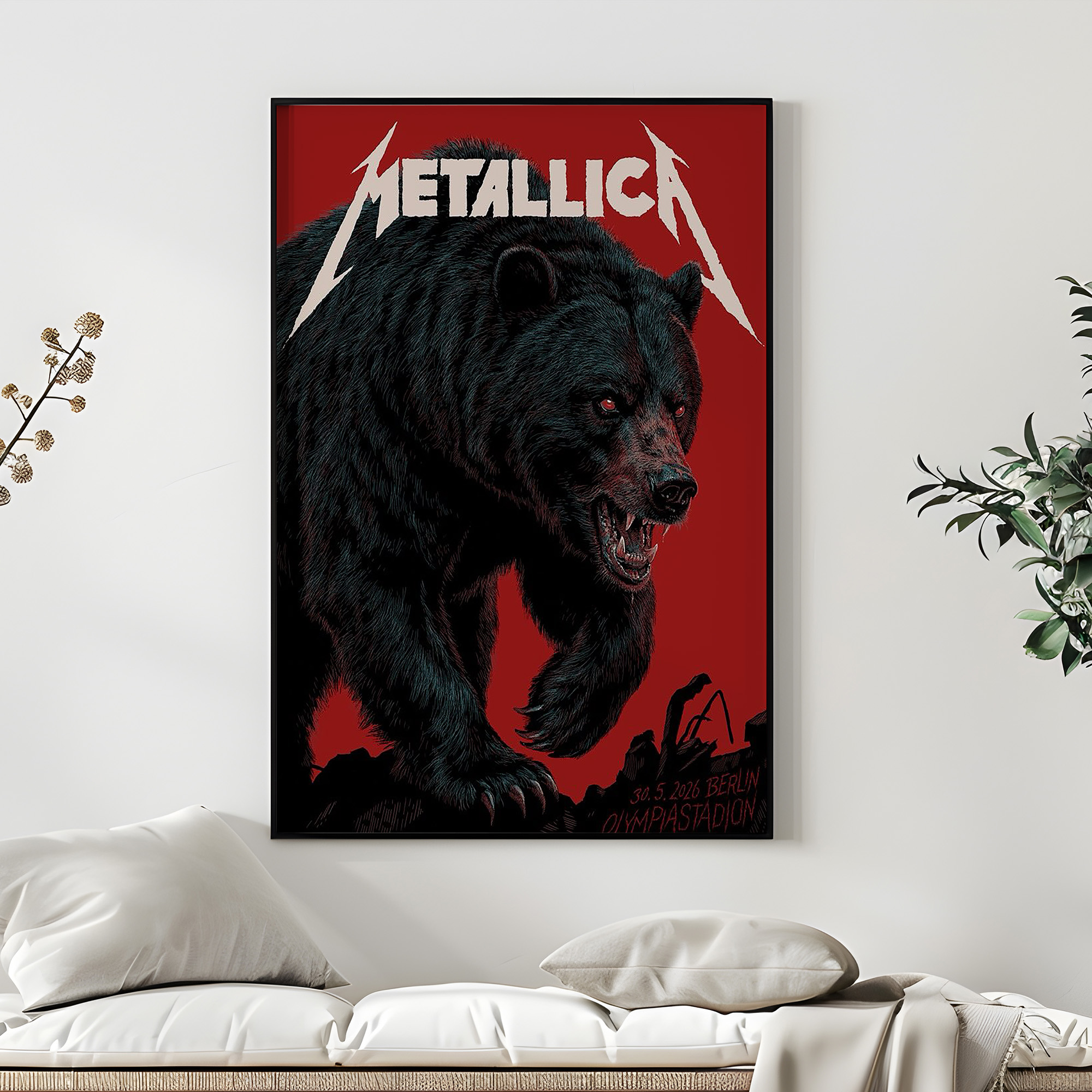 Concert Poster Metallica M72 World Tour Berlin Edition Crimson Red 2 - Metbrick.com