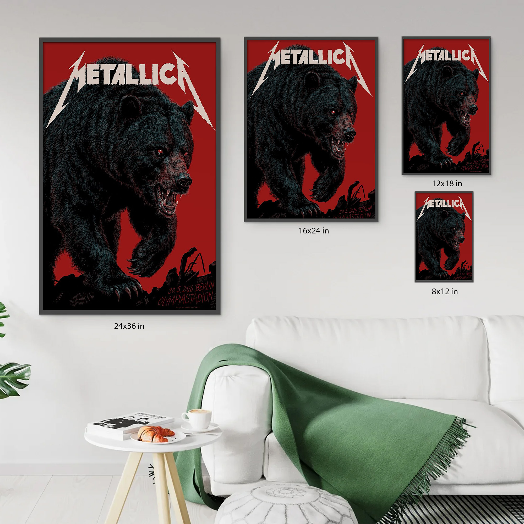 Concert Poster Metallica M72 World Tour Berlin Edition Crimson Red 3 - Metbrick.com