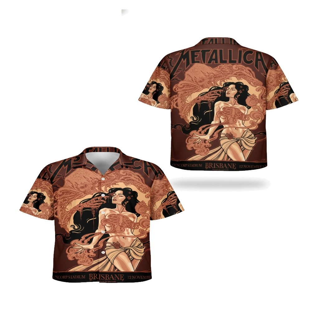 Metallica Brisbane Tour Graphic Print Hawaiian Shirt Brown November 12, 2025 Brisbane, Australia Metallica Brisbane Tour Graphic Print Hawaiian Shirt Brown November 12, 2025 Brisbane, Australia