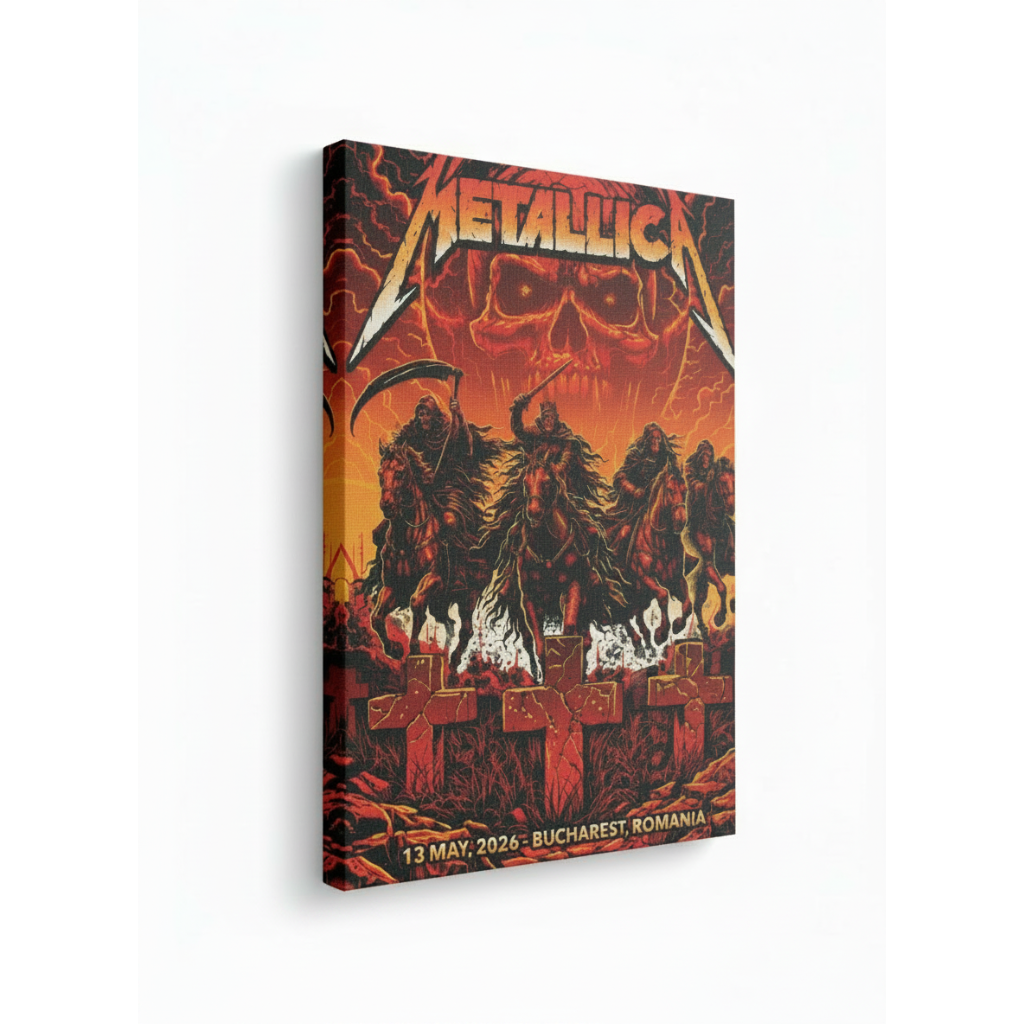 Metallica Bucharest, Romania Arena Națională Four Horsemen Red Skull Concert May 13, 2026 Poster