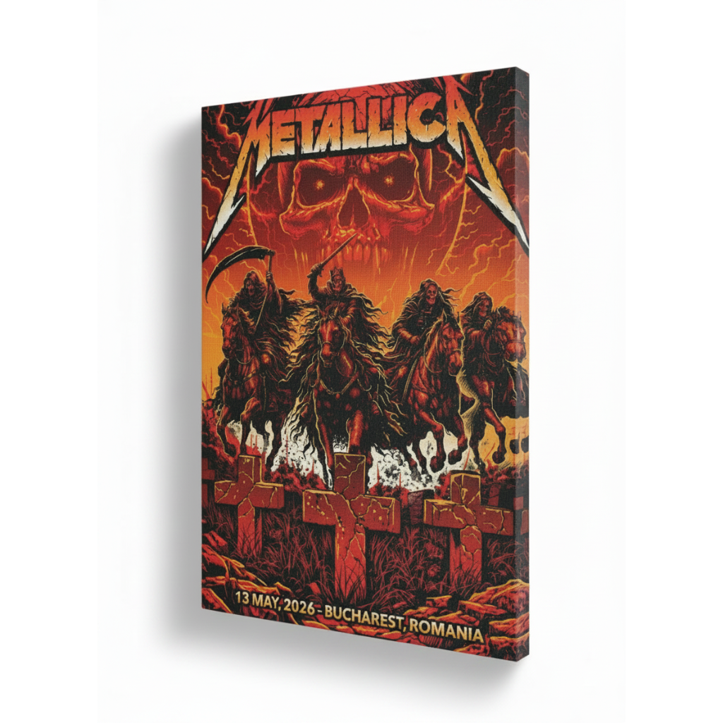 Metallica Bucharest Romania Arena Nationala Four Horsemen Red Skull Concert May 13 2026 Poster 2 - Metbrick.com