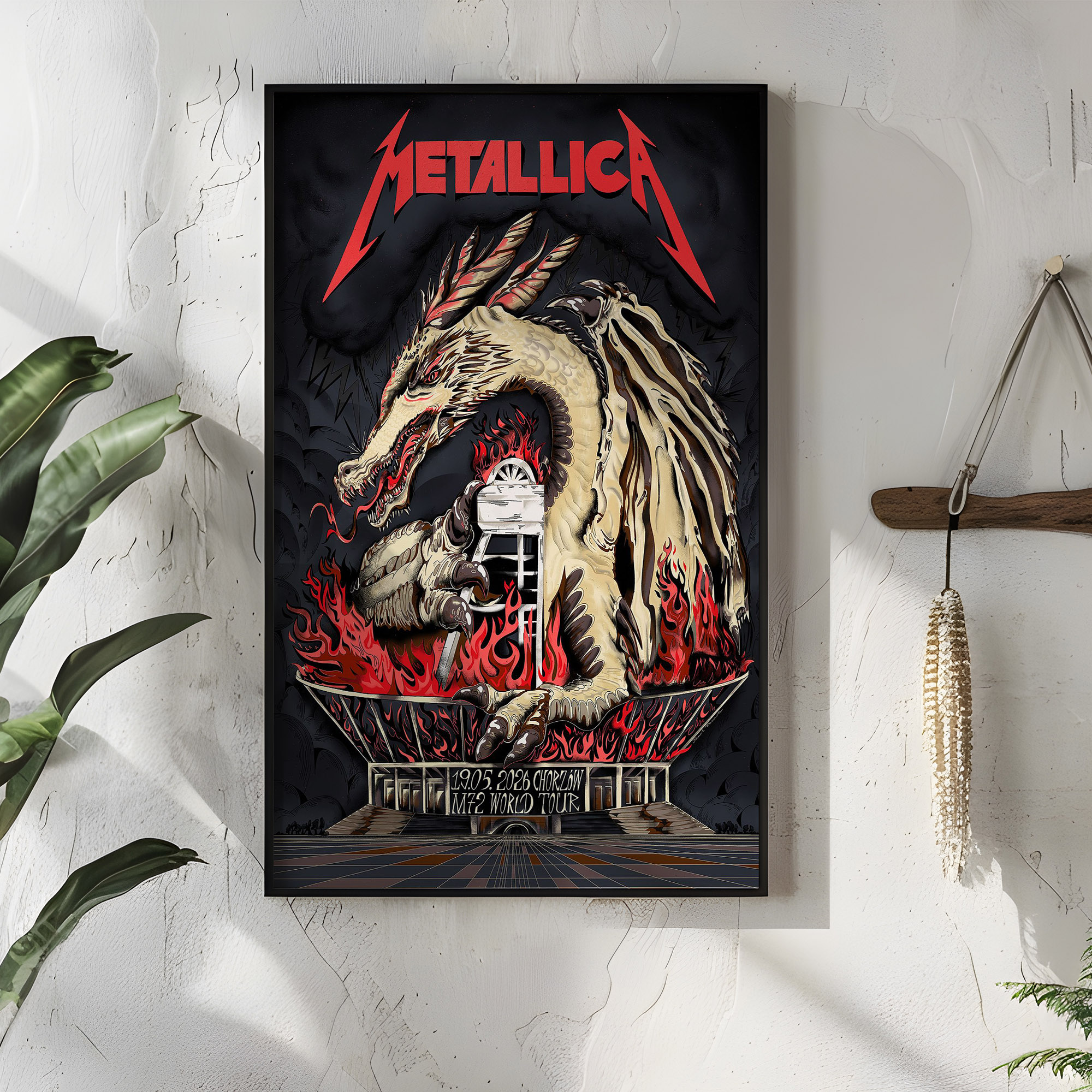Metallica Dragon Fire M72 World Tour Poster Black Red May 19 2026 Chorzow Poland Stadion Slaski 2 - Metbrick.com