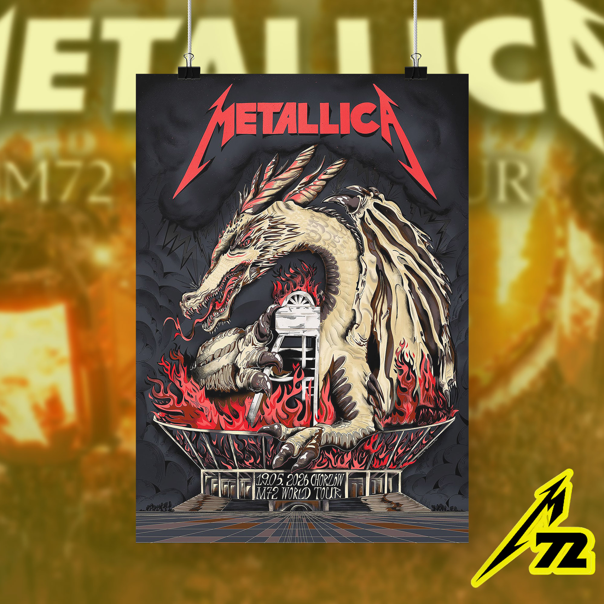 Metallica Dragon Fire M72 World Tour Poster Black Red May 19, 2026 Chorzów, Poland Stadion Śląski Metallica Dragon Fire M72 World Tour Poster Black Red May 19, 2026 Chorzów, Poland Stadion Śląski