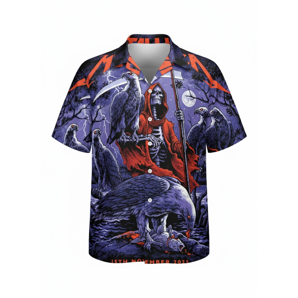 Metallica Grim Reaper Eagle Purple Hawaiian Shirt November 15, 2025 Sydney, Australia Accor Stadium