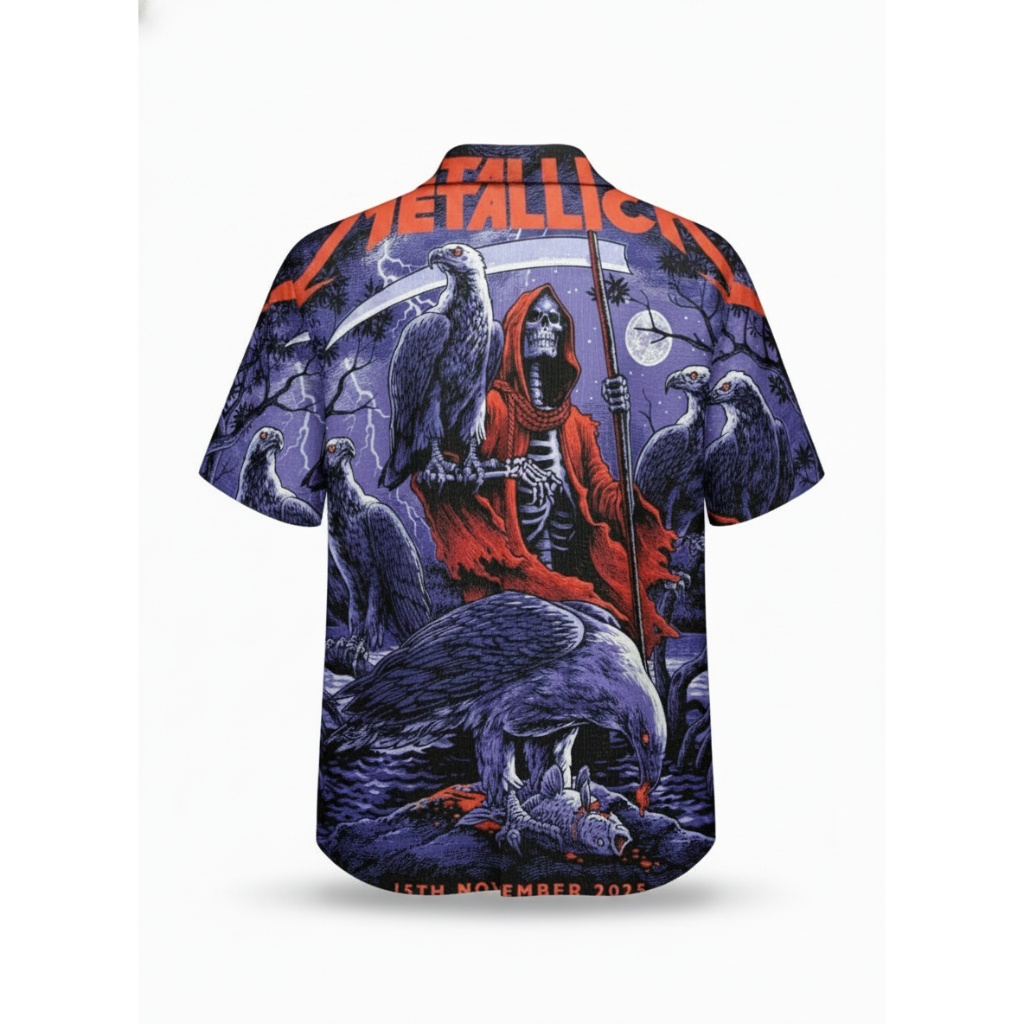 Metallica Grim Reaper Eagle Purple Hawaiian Shirt November 15 2025 Sydney Australia Accor Stadium 2 - Metbrick.com