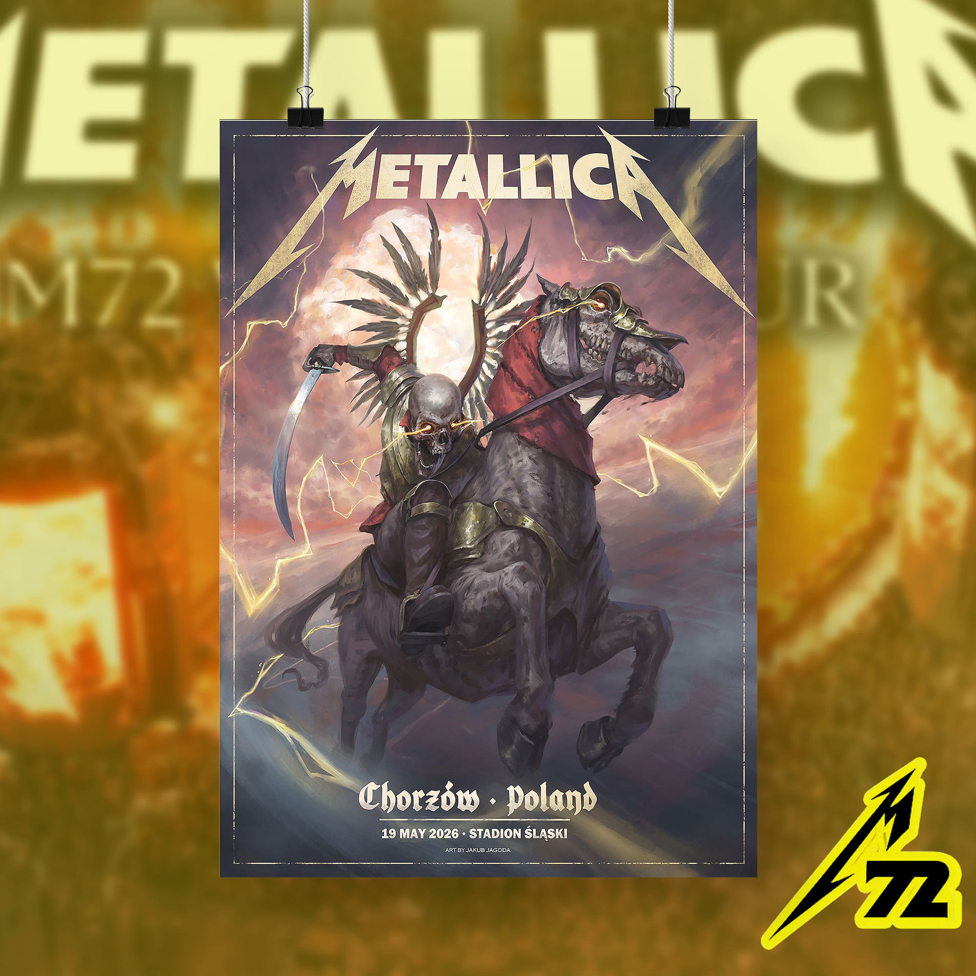 Metallica M72 Chorzow Poland Tour Stadion Śląski Poster May 19, 2026 Skull Rider Design