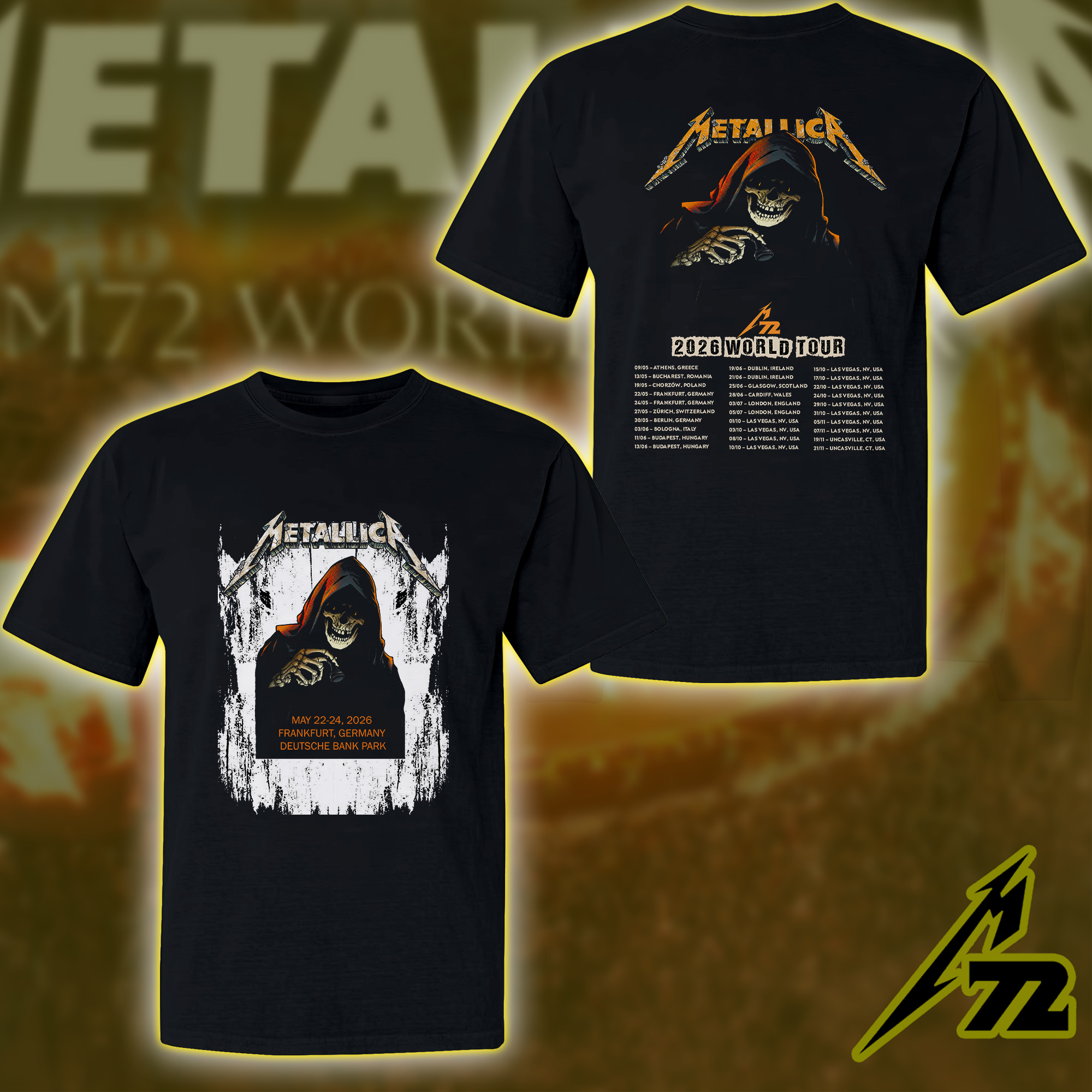 Metallica M72 Frankfurt, Germany T-Shirt  Special Edition at Deutsche Bank Park May 22-24, 2026