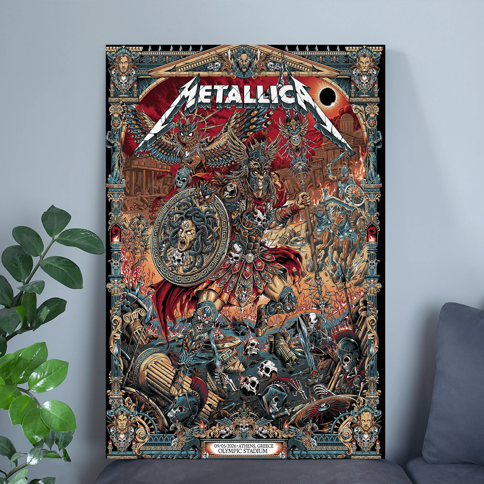 Metallica M72 Tour Athens Greece Olympic Stadium May 9 2026 Poster