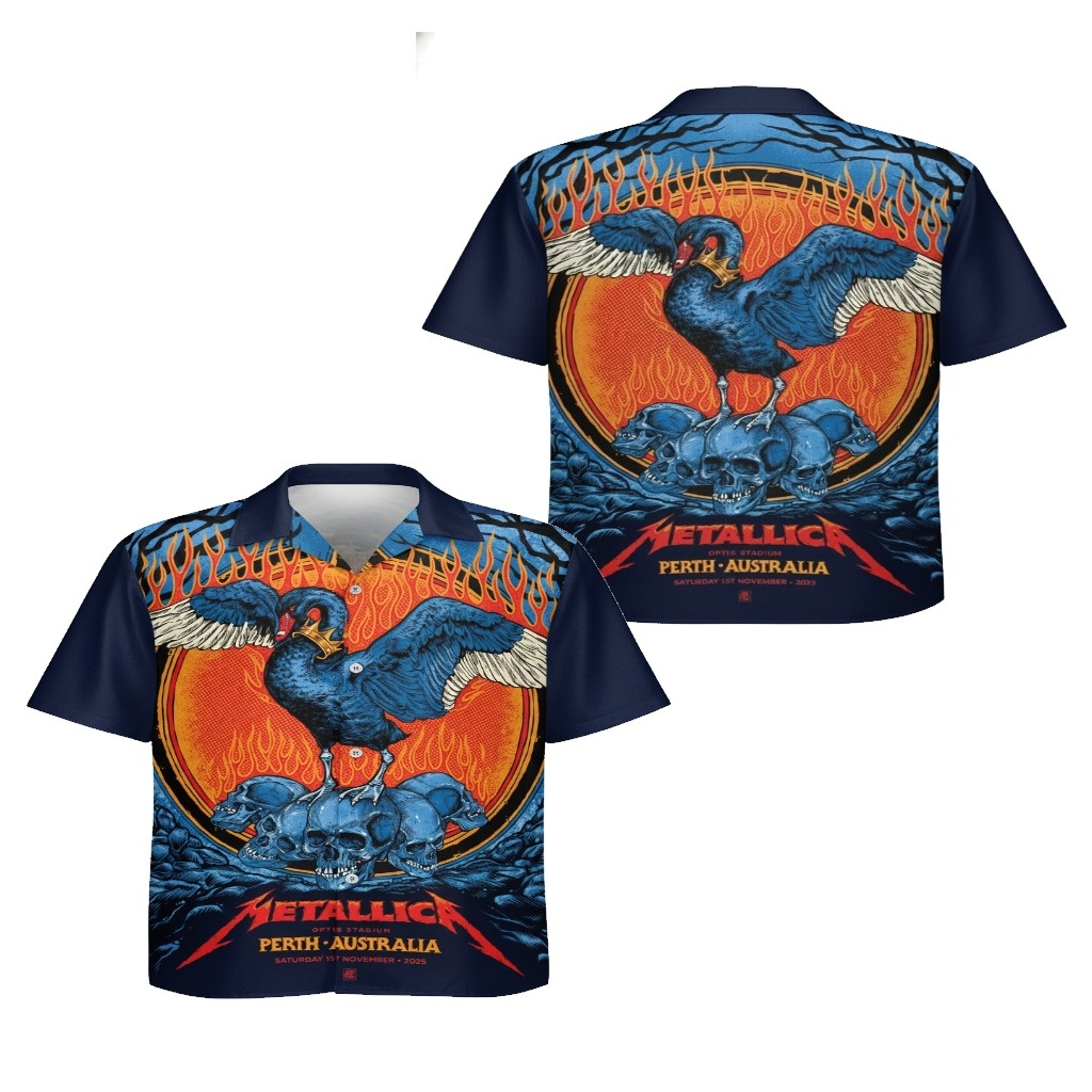 Metallica Perth Australia Black Swan Hawaiian Shirt November 01, 2025 Perth, Australia Metallica Perth Australia Black Swan Hawaiian Shirt November 01, 2025 Perth, Australia