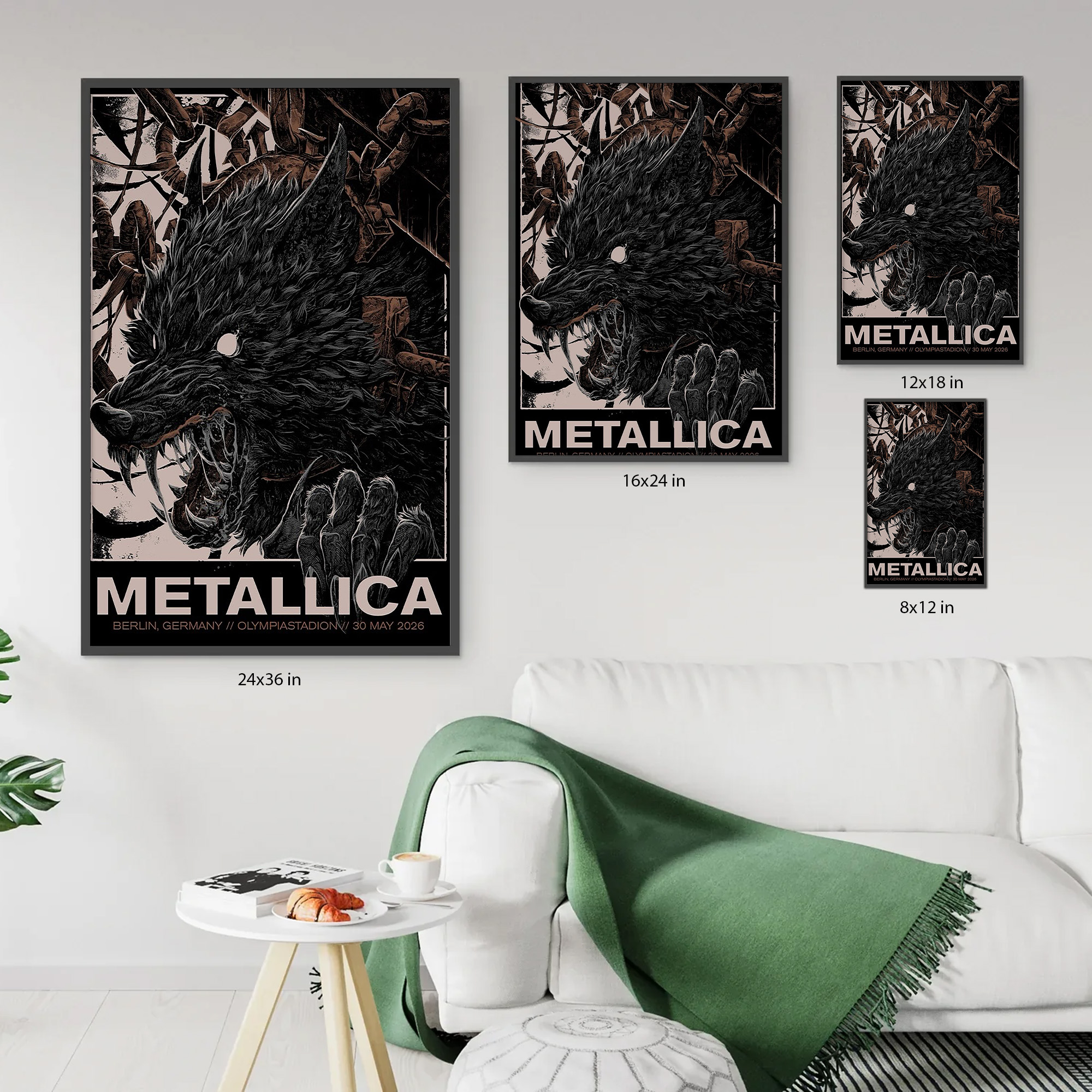 Poster Metallica M72 World Tour Berlin 2026 Black and Cream Poster Metallica M72 World Tour Berlin 2026 Black and Cream