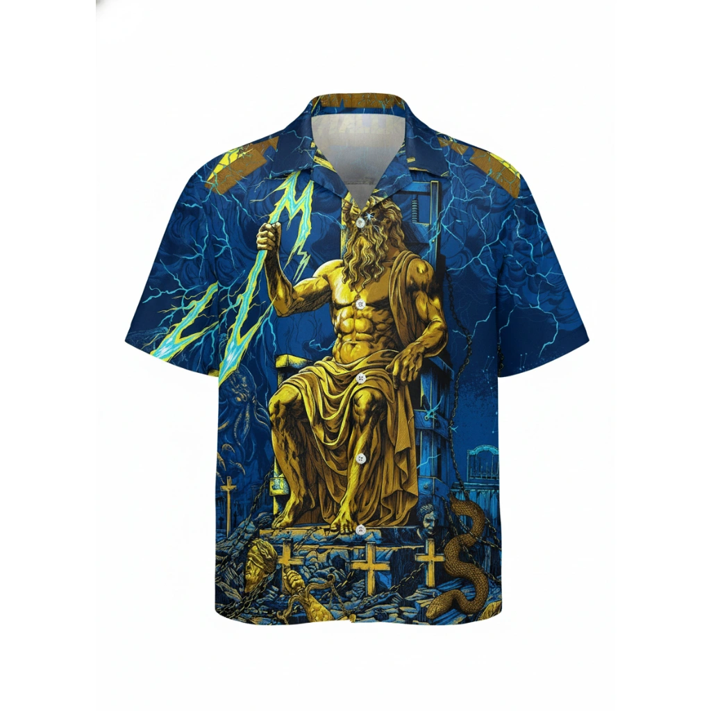 Zeus Lightning King Blue Hawaiian Shirt Gods May 09, 2026 Olympic Stadium